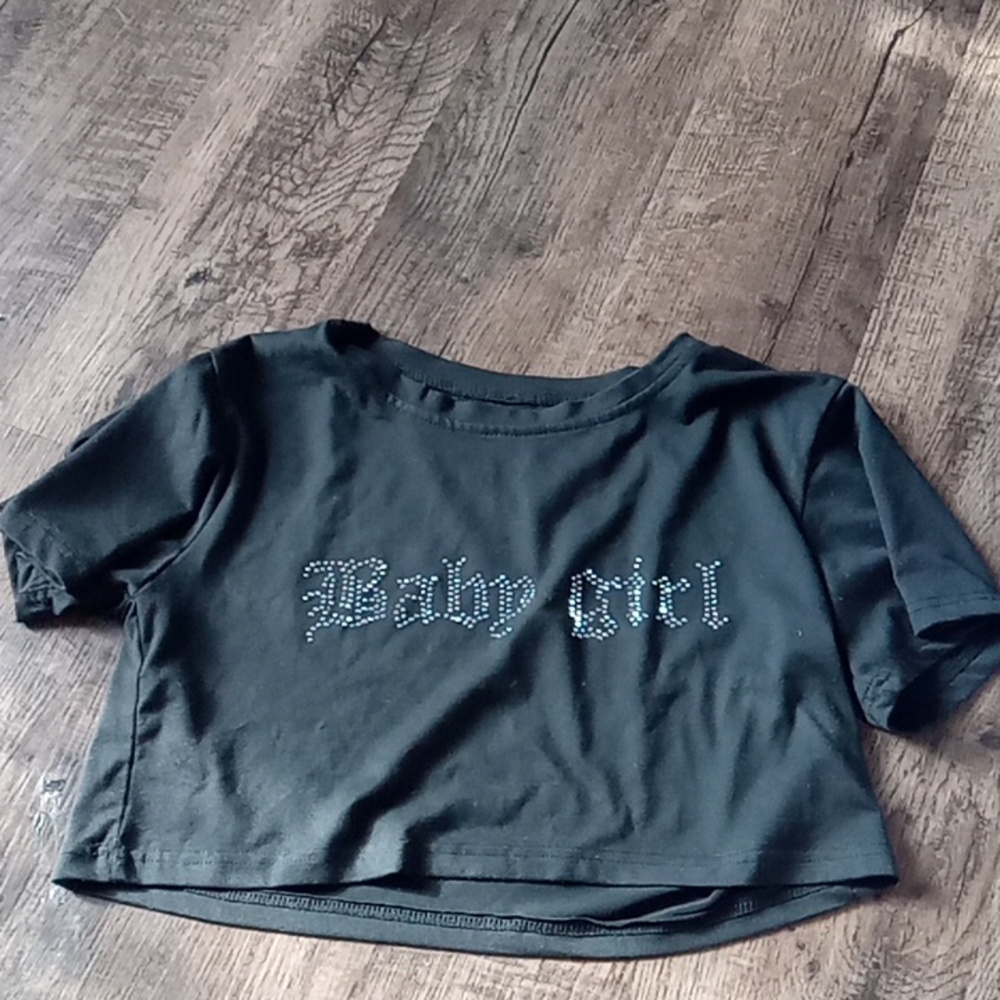 Black shirt with baby girl on it